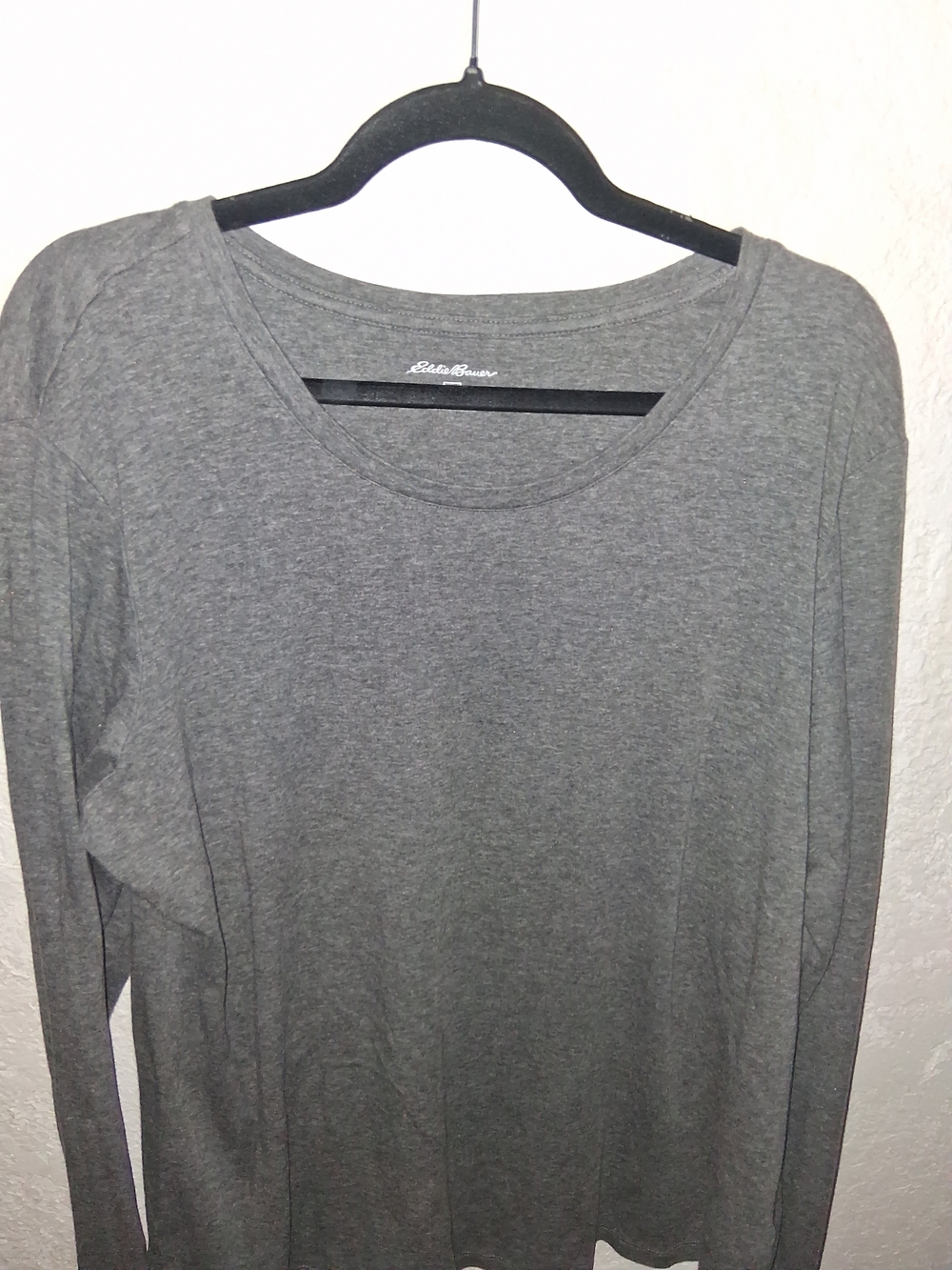 Eddie Bauer Scoop Neck Long Sleeve Top - Gray Heather